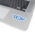 Blue Star Wings Kiss-Cut Sticker — Military Pilot Emblem Decal