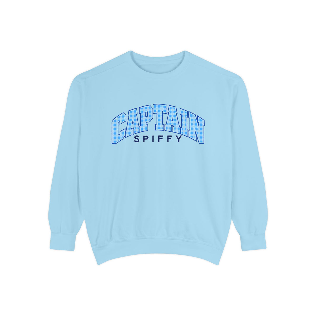 CAPTAIN SPIFFY RETRO BLUE PLAID SWEATSHIRT - WOMEN'S
