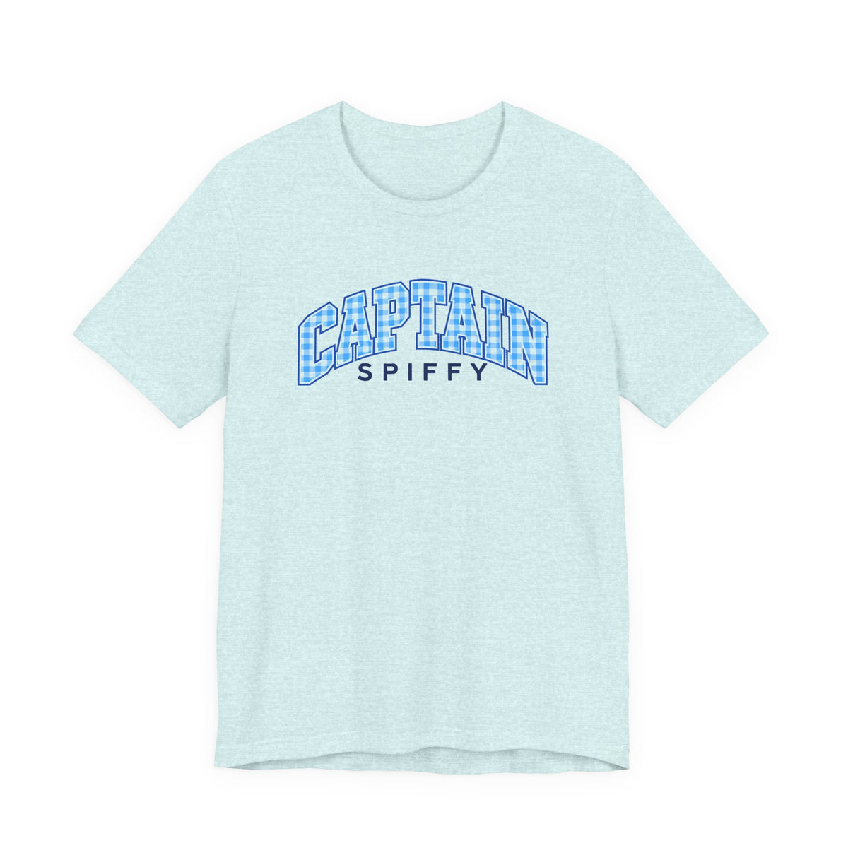 CAPTAIN SPIFFY RETRO BLUE PLAID T SHIRT - WOMEN'S