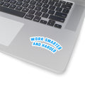 CAPTAIN SPIFFY MOTTO STICKER - WHITE / BLUE