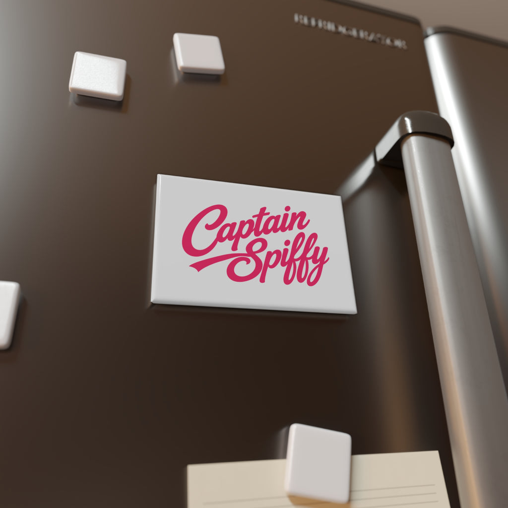 CAPTAIN SPIFFY CLASSIC RECTANGLE MAGNET - WHITE / PINK