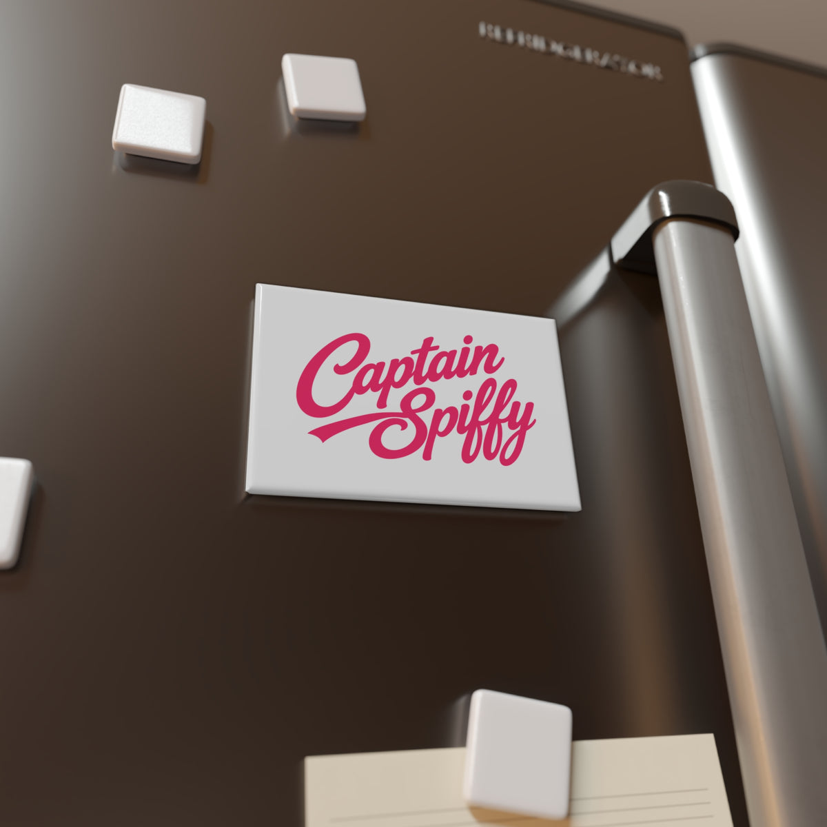CAPTAIN SPIFFY CLASSIC RECTANGLE MAGNET - WHITE / PINK