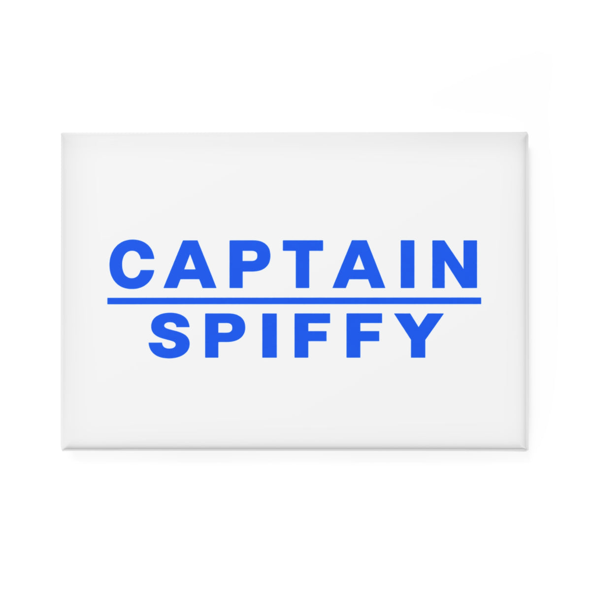 CAPTAIN SPIFFY STANDARD RECTANGLE MAGNET - WHITE / BLUE