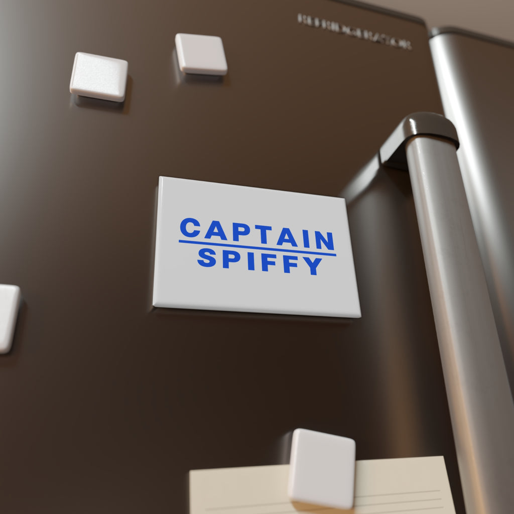 CAPTAIN SPIFFY STANDARD RECTANGLE MAGNET - WHITE / BLUE
