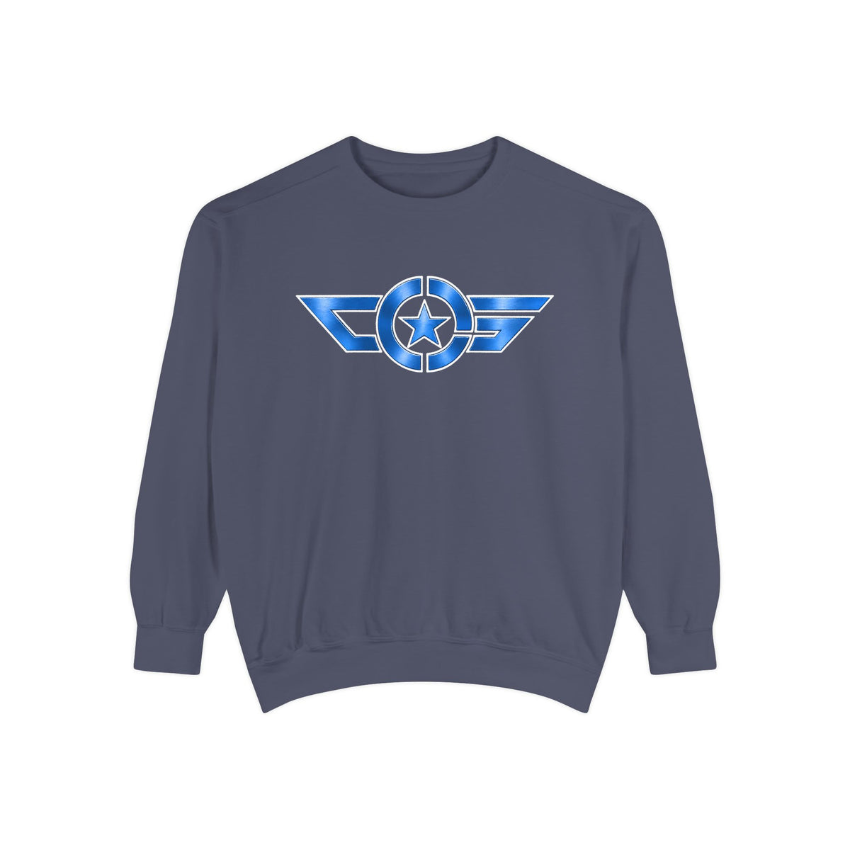 Aviator Star Sweatshirt — Vintage Blue Wing Emblem Crewneck