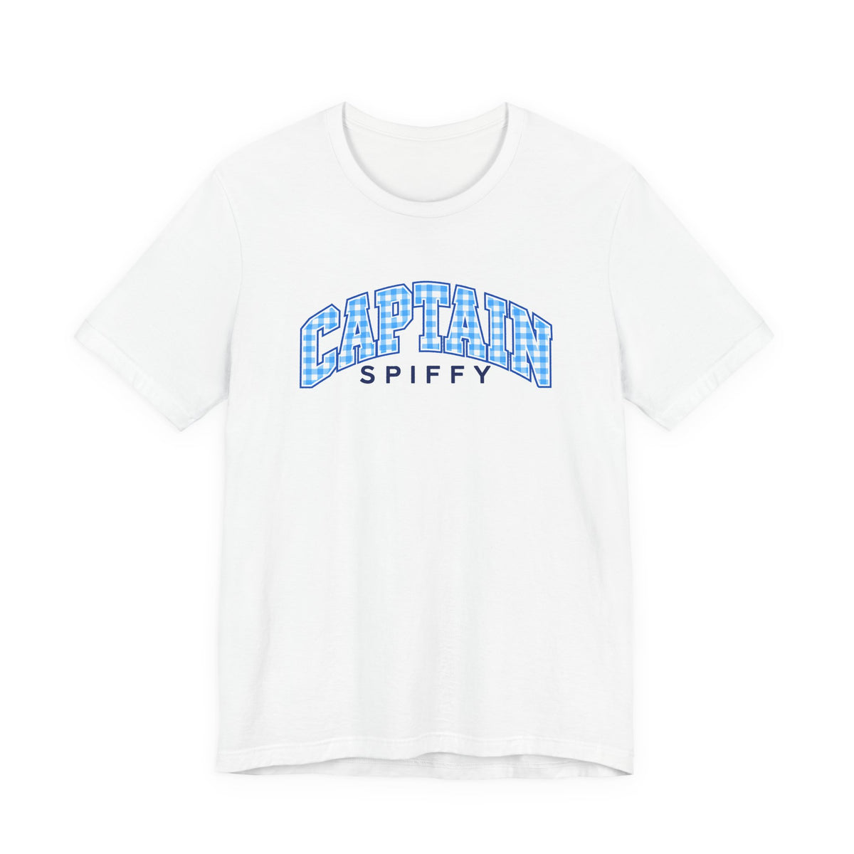 CAPTAIN SPIFFY RETRO BLUE PLAID T SHIRT - WOMEN'S