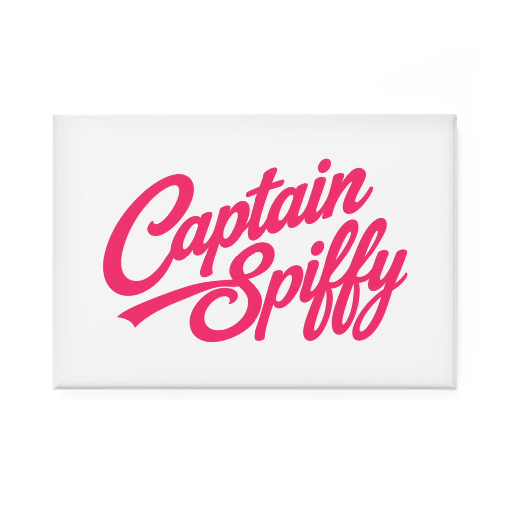 CAPTAIN SPIFFY CLASSIC RECTANGLE MAGNET - WHITE / PINK