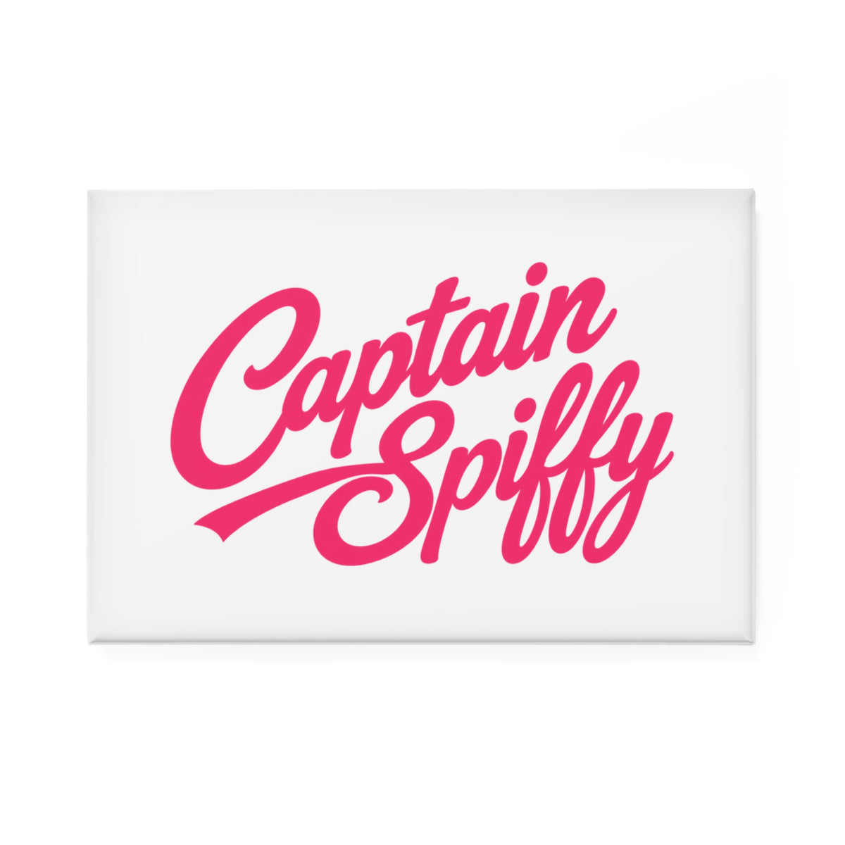CAPTAIN SPIFFY CLASSIC RECTANGLE MAGNET - WHITE / PINK