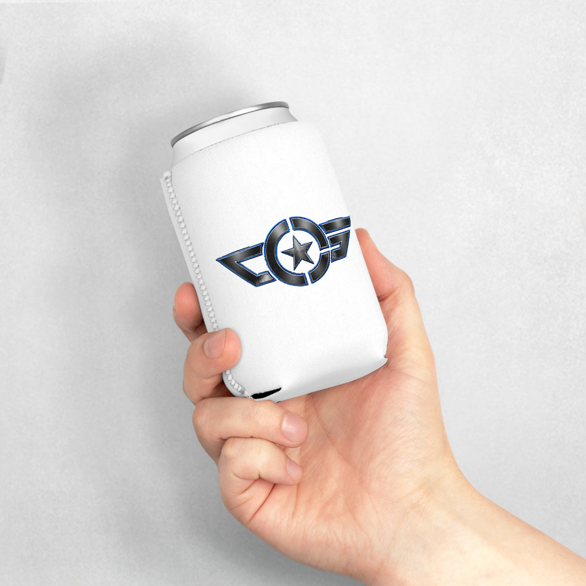 CAPTAIN SPIFFY LOGO KOOZIE - WHITE / GUNMETAL