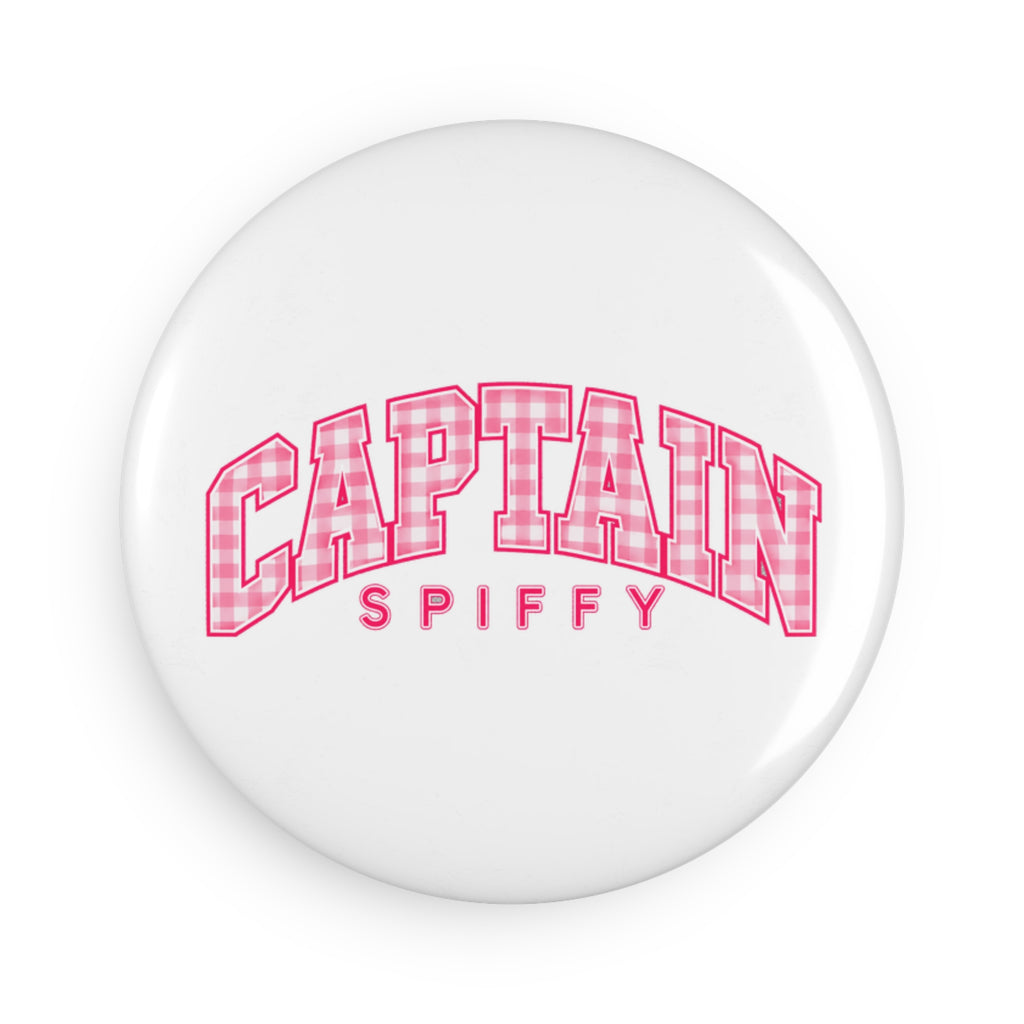 CAPTAIN SPIFFY RETRO PINK BUTTON MAGNET