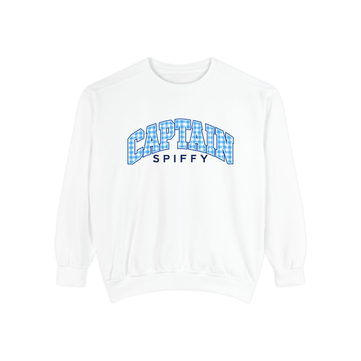 CAPTAIN SPIFFY RETRO BLUE PLAID SWEATSHIRT - WOMEN'S